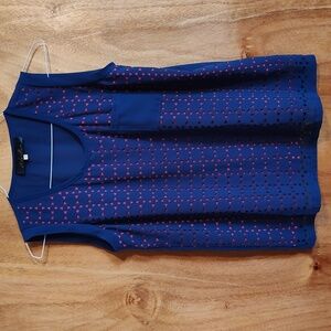 Blue Rain Cute Geometric Cutout Layered Tank Cobalt Blue Hot Pink Pocket Small